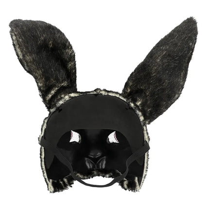 Konijn Masker Zwart Pluche van Boland koop je bij Partywinkel