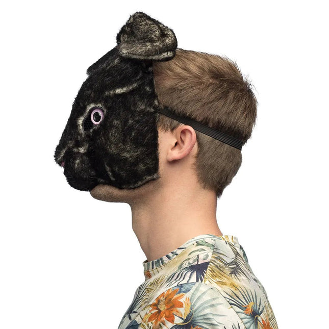 Konijn Masker Zwart Pluche van Boland koop je bij Partywinkel