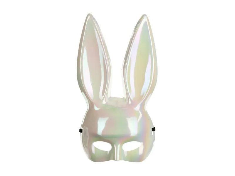 Konijnenoren Masker Wit Iriserend van Partydeco koop je bij Partywinkel