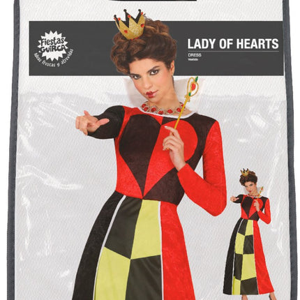 Koningin Jurk Zwart Rood Dames Harten van Fiestas Guirca koop je bij Partywinkel
