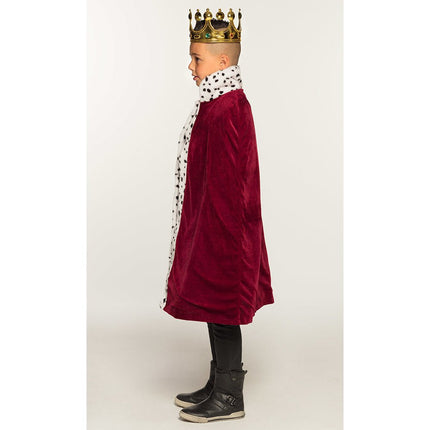 Koningsmantel Kind Bordeaux Rood 90cm van Boland koop je bij Partywinkel