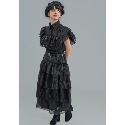 Kostuum Wednesday Prom Night Jurk Zwart Kind van CHAKS koop je bij Partywinkel