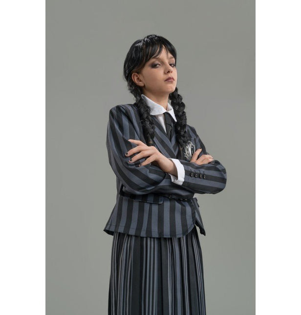Kostuum Wednesday School Uniform Zwart/Grijs Kind van CHAKS koop je bij Partywinkel