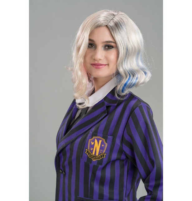 Kostuum Wednesday School Uniform Zwart/Paars van CHAKS koop je bij Partywinkel