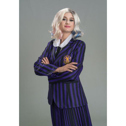 Kostuum Wednesday School Uniform Zwart/Paars van CHAKS koop je bij Partywinkel