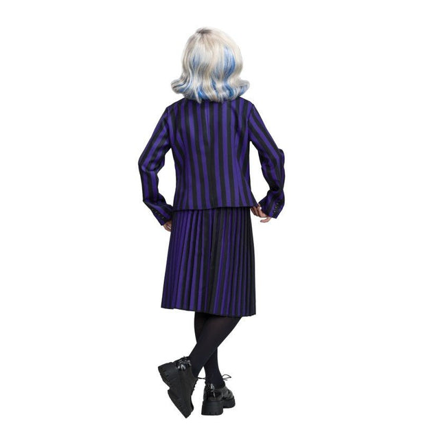 Kostuum Wednesday School Uniform Zwart/Paars Kind van CHAKS koop je bij Partywinkel