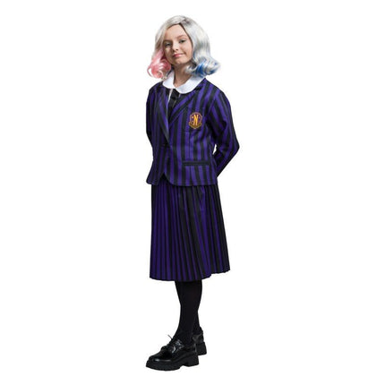 Kostuum Wednesday School Uniform Zwart/Paars Kind van CHAKS koop je bij Partywinkel