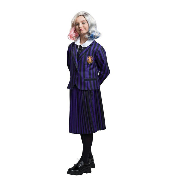 Kostuum Wednesday School Uniform Zwart/Paars Kind van CHAKS koop je bij Partywinkel