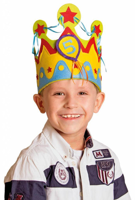 Kroon 1 - 5 Jaar Jongen van Folat koop je bij Partywinkel
