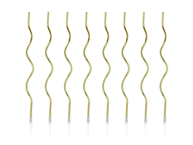 Krulkaarsen Goud 14cm 8st van Partydeco koop je bij Partywinkel