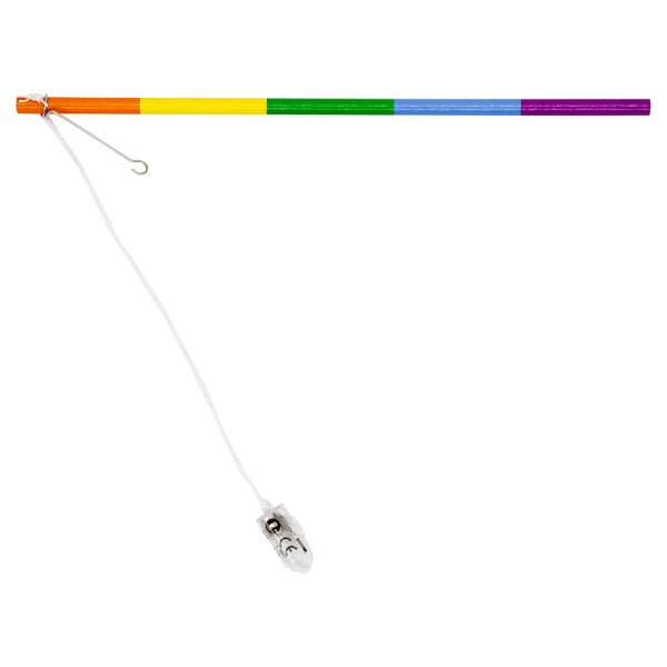 Lampionstokje met LED Licht Regenboog Hout 30cm van Riethmueller koop je bij Partywinkel
