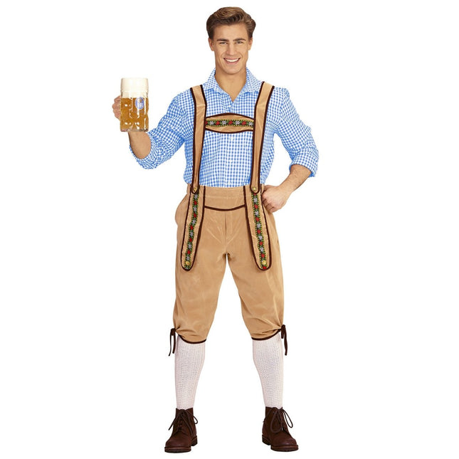 Lederhose Beige Heren van Widmann koop je bij Partywinkel
