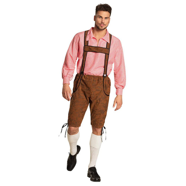 Lederhose Bruin en Blouse van Boland koop je bij Partywinkel