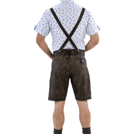 Lederhose Bruin Heren Kort Antiek van Haus Huberts koop je bij Partywinkel