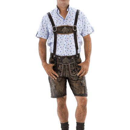 Lederhose Bruin Heren Kort Antiek van Haus Huberts koop je bij Partywinkel