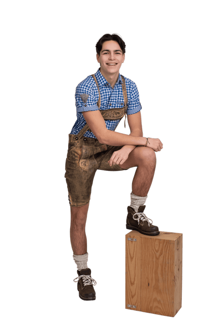 Lederhose Bruin Heren Leer van Haus Huberts koop je bij Partywinkel