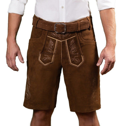 Lederhose Bruin Kort Brixental van Partychimp koop je bij Partywinkel
