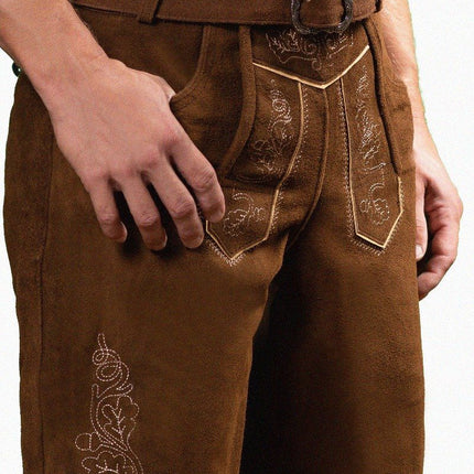 Lederhose Bruin Kort Brixental van Partychimp koop je bij Partywinkel