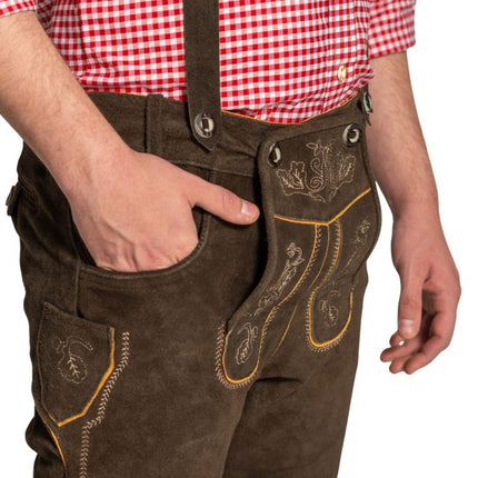 Lederhose Bruin Lang Gerlos van Partychimp koop je bij Partywinkel
