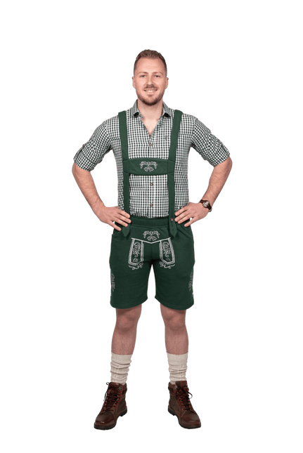 Lederhose Donkergroen Heren Leer van Haus Huberts koop je bij Partywinkel