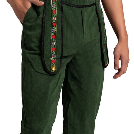 Lederhose Groen Lang Met Blouse van Partychimp koop je bij Partywinkel