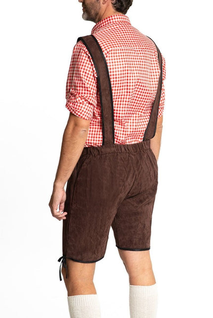 Lederhose Kort Donkerbruin van Partychimp koop je bij Partywinkel