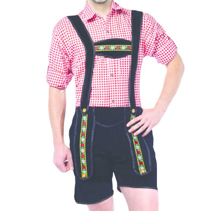 Lederhose Kort Zwart van Partychimp koop je bij Partywinkel