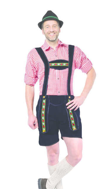 Lederhose Kort Zwart van Partychimp koop je bij Partywinkel
