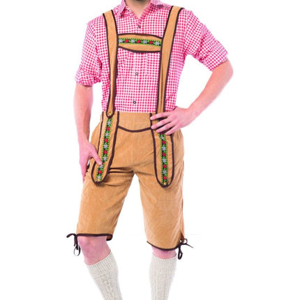 Lederhose Lang Bruin van Partychimp koop je bij Partywinkel