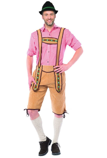 Lederhose Lang Bruin van Partychimp koop je bij Partywinkel
