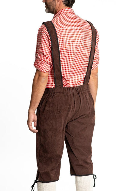 Lederhose Lang Donkerbruin van Partychimp koop je bij Partywinkel