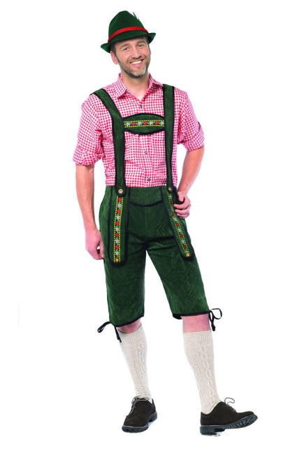 Lederhose Lang Groen van Partychimp koop je bij Partywinkel