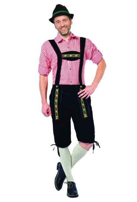Lederhose Lang Zwart van Partychimp koop je bij Partywinkel