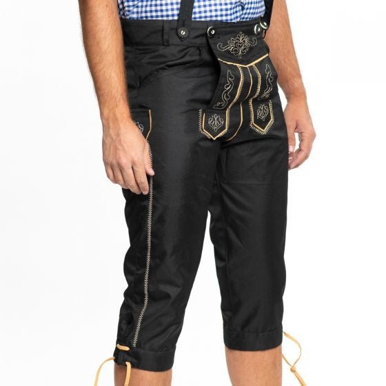 Lederhose Lang Zwart en Bretels van Tannhauser koop je bij Partywinkel