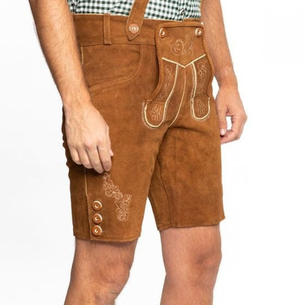 Lederhose Leer Kort Bruin en Bretels van Tannhauser koop je bij Partywinkel