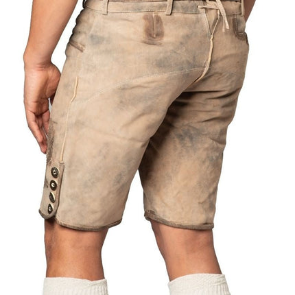 Lederhose Leer Kort Grijs en Riem van Tannhauser koop je bij Partywinkel