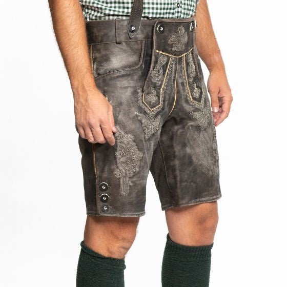 Lederhose Leer Kort Retro en Bretels van Tannhauser koop je bij Partywinkel