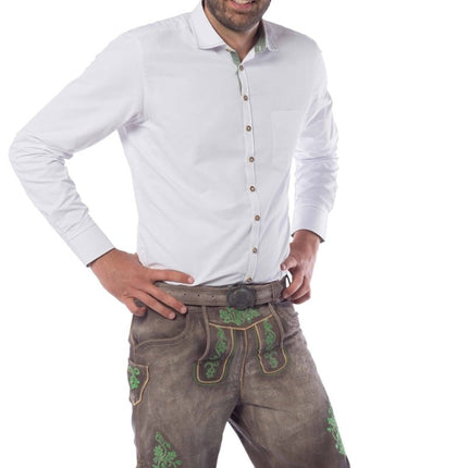 Lederhose Leer Kort Schaduw Groen en Riem van Tannhauser koop je bij Partywinkel