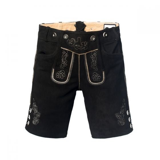 Lederhose Leer Kort Zwart en Bretels van Tannhauser koop je bij Partywinkel