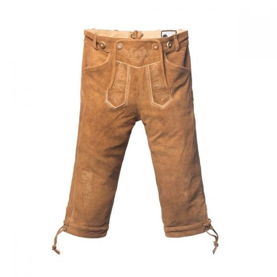 Lederhose Leer Lang Bruin en Bretels van Tannhauser koop je bij Partywinkel