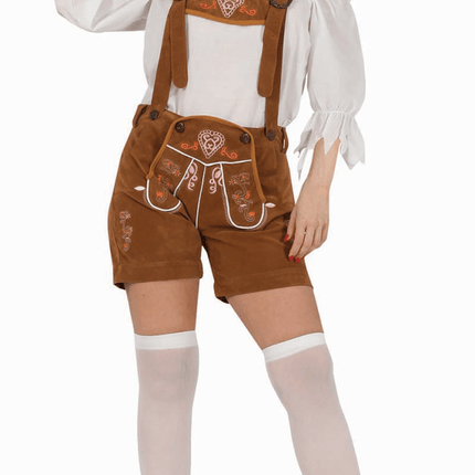 Lederhose Lichtbruin Dames van Fiestas Guirca koop je bij Partywinkel
