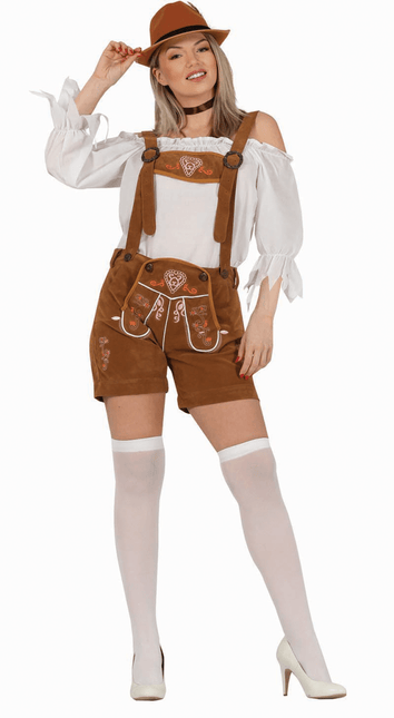Lederhose Lichtbruin Dames van Fiestas Guirca koop je bij Partywinkel