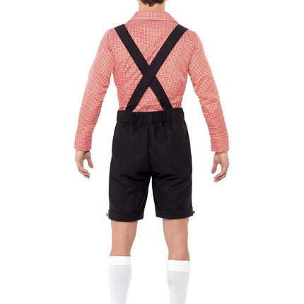 Lederhose Set Rood van Smiffys koop je bij Partywinkel