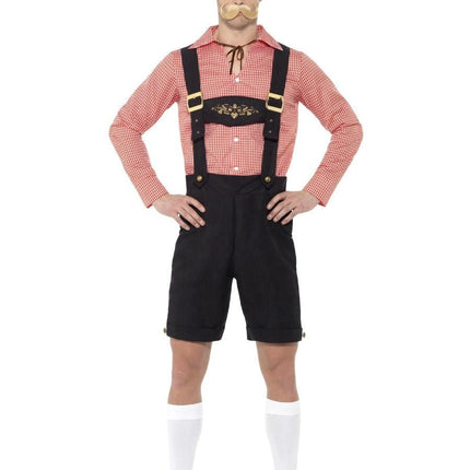 Lederhose Set Rood van Smiffys koop je bij Partywinkel