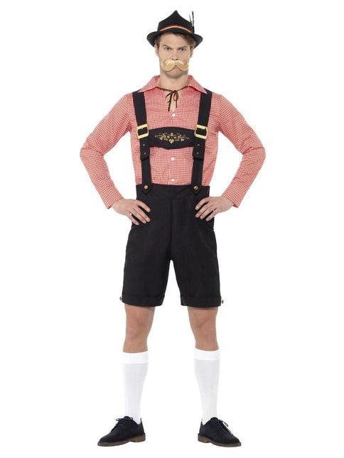 Lederhose Set Rood van Smiffys koop je bij Partywinkel