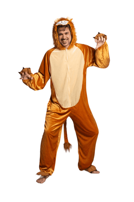 Leeuw Onesie Bruin Beige van Partychimp koop je bij Partywinkel
