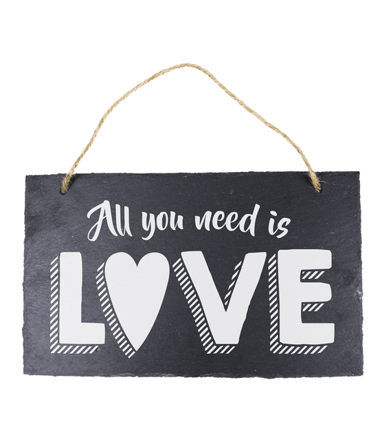 Leisteen Bordje All You Need Is Love 25cm van Paper Dreams koop je bij Partywinkel