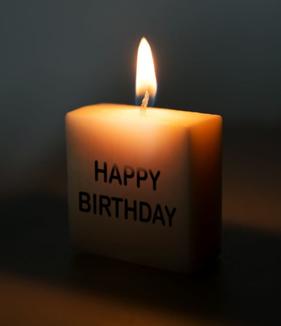 Letter Kaarsje Happy Birthday 4cm van Paper Dreams koop je bij Partywinkel
