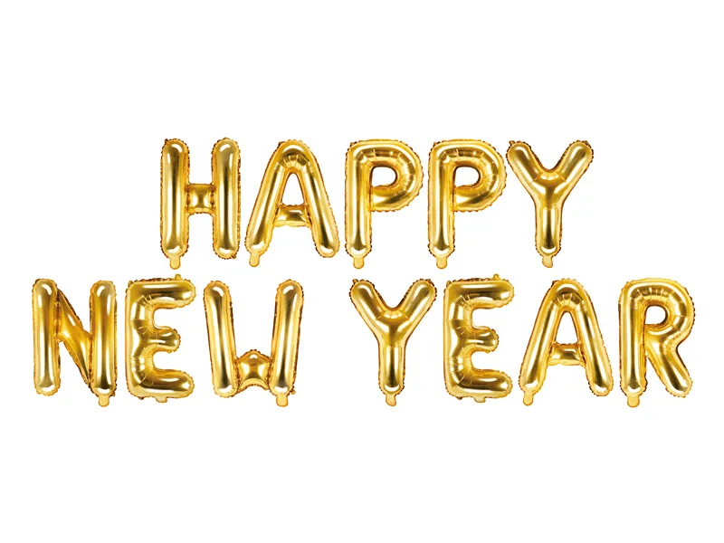 Letterballon Set Happy New Year Goud Leeg 4,22m van Partydeco koop je bij Partywinkel