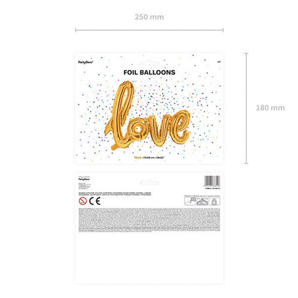 Letterballon Set Love Goud Leeg 73cm van Partydeco koop je bij Partywinkel